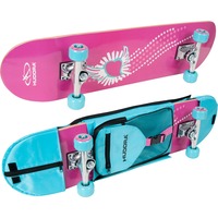 HUDORA Skateboard Skate Wonders pink, ABEC 3, mit Rucksack