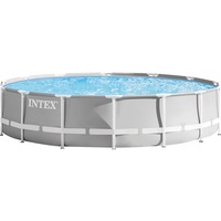 Intex Frame Pool Set Prism Rondo 126720GN, Ø 427 x 107cm, Schwimmbad grau/blau, Kartuschen-Filteranlage ECO 638G