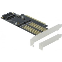 DeLOCK PCIe x16 Karte > 2x M.2 KeyB + 1x mSATA, Schnittstellenkarte 