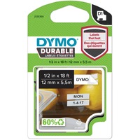 Dymo D1 ORIGINAL Hochleistungs-Schriftband Vinyl, schwarz auf weiß, 12mm x 5,5m 1978364