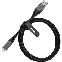 Otterbox USB 2.0 Kabel, USB-A Stecker > USB-C Stecker schwarz, 1 Meter, PD, gesleevt