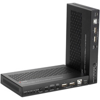 Lindy 100m Cat.6A KVM Extender HDBaseT 3.0, KVM-Switch schwarz, HDMI 4K60, Audio, IR & RS-232