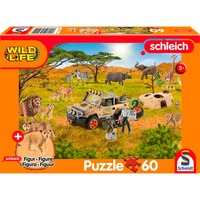 Schmidt Spiele Schleich: Wild Life - In der Sarvanne 60 Teile, inkl. Schleich Löwenjunge Figur