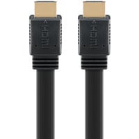 goobay High Speed HDMI 2.1 Flachkabel mit Ethernet 8K / 60 Hz schwarz, 1 Meter, 48 Gbit/s