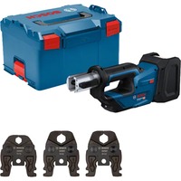 Bosch Akku-Presswerkzeug GPT 18V-19 Professional solo, 18Volt, Kit SV, Pressmaschine blau, ohne Akku und Ladegerät, 3 Pressbacken Compact SV, in L-BOXX