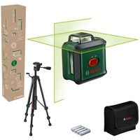 Bosch Heimwerken & Garten Kreuzlinienlaser UniversalLevel 360 Set, mit Stativ grün/schwarz, grüne Laserlinien, Reichweite Ø 24 Meter
