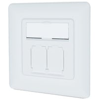 Digitus CAT.6A Datenanschlussdose, Unterputz, geschirmt, 2x RJ-45 LSA weiß, Klasse EA, 8 Richtungen