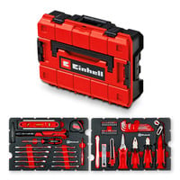 EINHELL E-Case Werkzeugkoffer Umzug , 79-teilig, Werkzeug-Set schwarz/rot