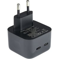 Inter-Tech Ladegerät PD-2036, 2x USB-C Charger schwarz, ohne Kabel, PD 36 Watt