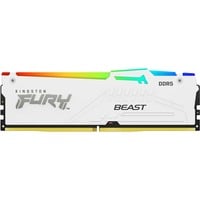 Kingston FURY DIMM 32 GB DDR5-6400, Arbeitsspeicher weiß, KF564C32BWEA-32, FURY Beast RGB, INTEL XMP, AMD EXPO