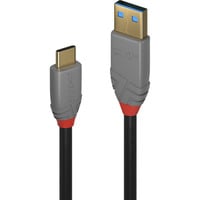 Lindy USB 3.2 Typ A an C Kabel, Anthra Line grau, 2m, 5A PD