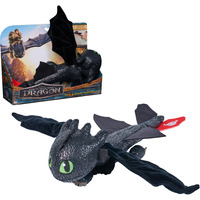 Spin Master Drachenzähmen leicht gemacht - Plüsch-Drache Ohnezahn, Spielfigur mit Gleit- und Griffunktion