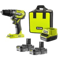 Ryobi ONE+ Akku-Schlagbohrschrauber R18PD5-220S, 18Volt grün/schwarz, 2x Li-Ionen Akku 2,0Ah