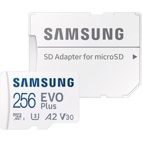 SAMSUNG EVO Plus 256 GB microSDXC (2024), Speicherkarte weiß, UHS-I U1, Class 10, V10, A1