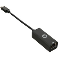 HP USB Adapter, USB-C Stecker > RJ-45 Buchse schwarz, 10cm, Gigabit LAN 10/100/1.000 Mbit/s