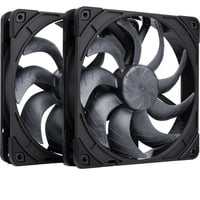 Noctua NF-A14x25 G2 PWM Sx2-PP chromax.black, Gehäuselüfter schwarz, PWM-Anschluss, 2 Lüfter, 140 mm