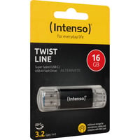 Intenso Twist Line 16 GB, USB-Stick anthrazit/transparent, USB-A 3.2 Gen 1, USB-C 3.2 Gen 1