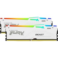 Kingston FURY DIMM 32 GB DDR5-6000 (2x 16 GB) Dual-Kit, Arbeitsspeicher weiß, KF560C36BWEAK2-32, FURY Beast RGB, INTEL XMP, AMD EXPO