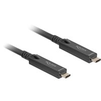 DeLOCK Aktives Optisches USB-C 8K Video + Daten + PD Kabel schwarz, 10 Meter, PD 60 Watt