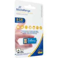 MediaRange USB Nano 8 GB, USB-Stick blau, USB-A 2.0, mit Büroklammer-Funktion