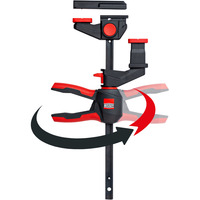 BESSEY 2x Einhand-Tischzwinge mit drehbarem Griff (EZR360-15SET) schwarz/rot, 150 / 60, Für Führungsschienen EZR360