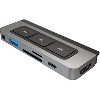 Hyper 6-in-1 USB-C Media  Dock, Dockingstation dunkelgrau