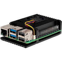 Joy-IT Aluminiumgehäuse für Raspberry Pi 5 schwarz, Armor Case Block Active