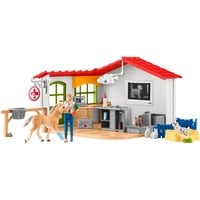 Schleich Farm World Tierarzt-Praxis mit Haustieren, Spielfigur 