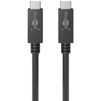 goobay USB 3.2 Gen 2 Kabel, USB-C Stecker > USB-C Stecker schwarz, 1 Meter, PD, Laden mit bis zu 100 Watt