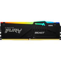 Kingston FURY DIMM 32 GB DDR5-5600  , Arbeitsspeicher schwarz, KF556C40BBA-32, FURY Beast RGB, INTEL XMP