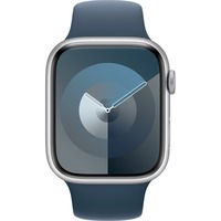 Apple Watch Series 9, Smartwatch silber/blau, Aluminium, 45 mm, Sportarmband