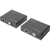 Digitus 4K HDBaseT 2.0 HDMI KVM Extender Set, HDMI Verlängerung schwarz, 100 m