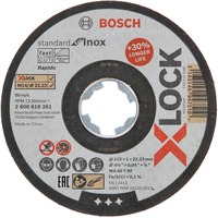 Bosch PRO Stainless Steel and Metal X-LOCK Trennscheibe, Ø 115mm Bohrung 22,23mm, WA 60 T BF, gerade