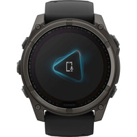 Garmin fēnix 8 - 51 mm, Solar, Sapphire, Smartwatch Carbongrau, Silikon-Armband, Edelstahl