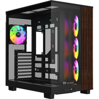 Thermaltake View 380 XL WS ARGB Black, Tower-Gehäuse schwarz/holz, Tempered Glass x 2, Holz-Struktur