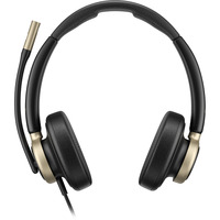 HP Poly Mission 825 kabelgebundenes Stereo-USB-Headset  schwarz, USB Type-C und Type-A, PU-Leder-Ohrpolster (Oberflächenmaterial)