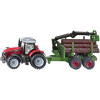 SIKU BLISTER Massey Ferguson mit Forstanhänger, Modellfahrzeug 