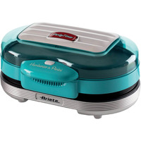 Ariete Hamburger-Grill Party Time, Elektro-Grillplatte hellblau/silber, 1.200 Watt, 50's Style