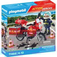 PLAYMOBIL 71466 City Action Feuerwehrmotorrad am Unfallort, Konstruktionsspielzeug 