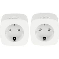 Bosch Smart Home Zwischenstecker Kompakt [+], Schaltsteckdose weiß, 2er Pack