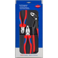 KNIPEX Zangen-Set "Bestseller-Paket" 00 20 09 V01  blau/schwarz, gezahnte Griffflächen, Schneiden mit Facetten