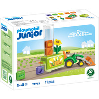 PLAYMOBIL 71773 JUNIOR: Traktor mit Pflanzmaschine, Konstruktionsspielzeug 