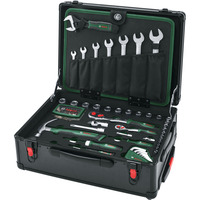 Bosch Heimwerken & Garten Rollwerkzeugkoffer-Set, 119-teilig, Werkzeug-Set schwarz, mit Teleskopgriff