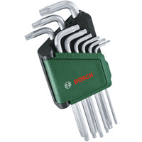 Bosch Heimwerken & Garten Sechsrund Innensechskantschlüssel Set, 9-teilig, Schraubendreher grün/schwarz, Aufbewahrungsclip