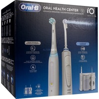 Braun Oral-B Center OxyJet Reinigungssystem - Munddusche + Oral-B iO4, Mundpflege weiß