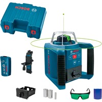 Bosch Rotationslaser GRL 300 HVG Professional, mit Halterung blau, Koffer, grüne Laserlinie