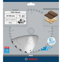 Bosch Professional PRO Wood cordless Kreissägeblatt, Ø 190mm, 48Z Bohrung 30mm, für Akku-Handkreissägen