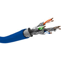 goobay Netzwerkkabel Cat.7a S/FTP (PiMF) Dca blau, 50 Meter, doppelt geschirmt