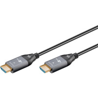 goobay Optisches Hybrid Ultra High-Speed HDMI Kabel (AOC) 8K / 60Hz schwarz/grau, 10 Meter, 48 Gbit/s