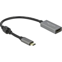 DeLOCK Aktiver USB Adapter, USB-C Stecker > HDMI Buchse grau/schwarz, 20cm, 4K 60 Hz, HDR